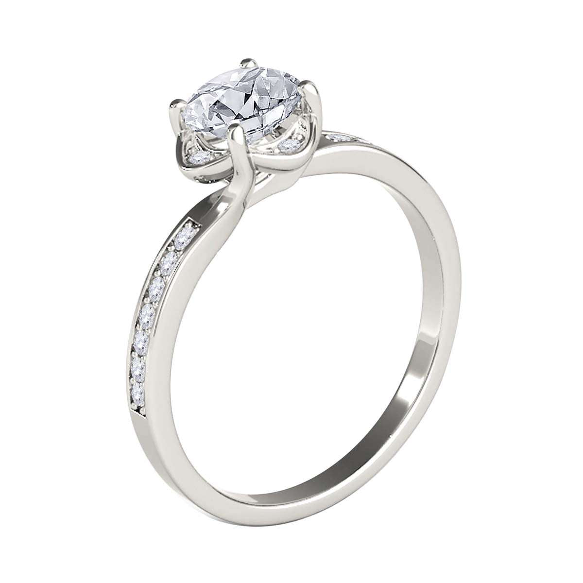 1.15 Carat White Diamond Engagement Ring For Women In 14K Rose White & Yellow Gold Mauli Jewels