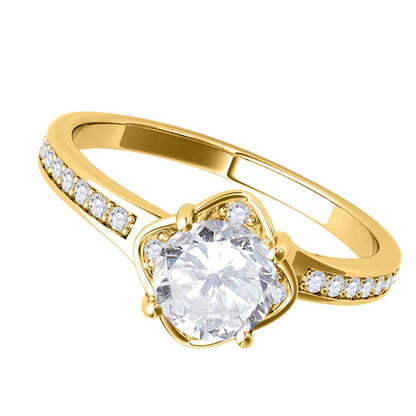 1.15 Carat White Diamond Engagement Ring For Women In 14K Rose White & Yellow Gold