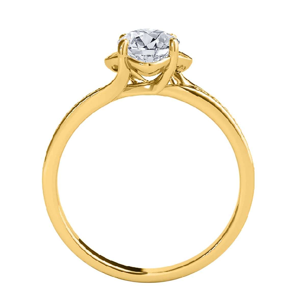 1.15 Carat White Diamond Engagement Ring For Women In 14K Rose White & Yellow Gold Mauli Jewels