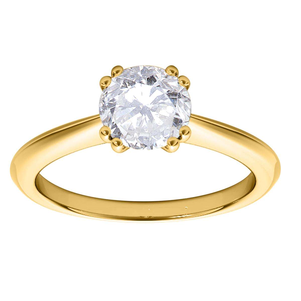 0.5 Carat Natural  Diamond Prong Set Solitaire Engagement Rings In 10K Yellow White & Rose Gold