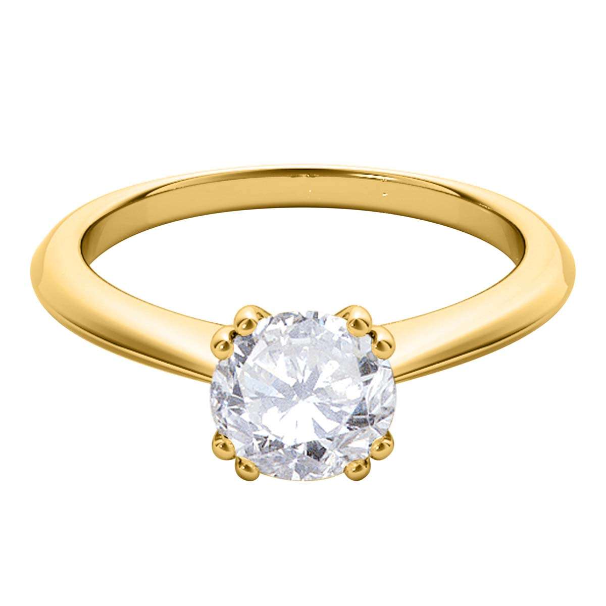 0.5 Carat Natural  Diamond Prong Set Solitaire Engagement Rings In 10K Yellow White & Rose Gold