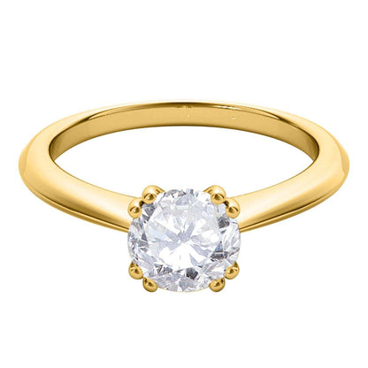 0.5 Carat Natural  Diamond Prong Set Solitaire Engagement Rings In 10K Yellow White & Rose Gold