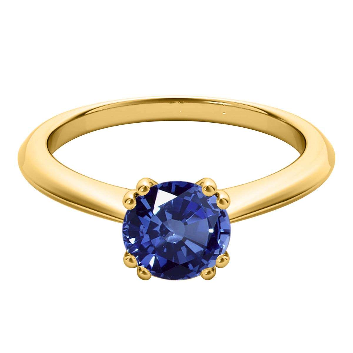 1.00 Carat Sapphire Gemstone Solitaire Engagement Rings For Women in 10K White Rose & Yellow Gold