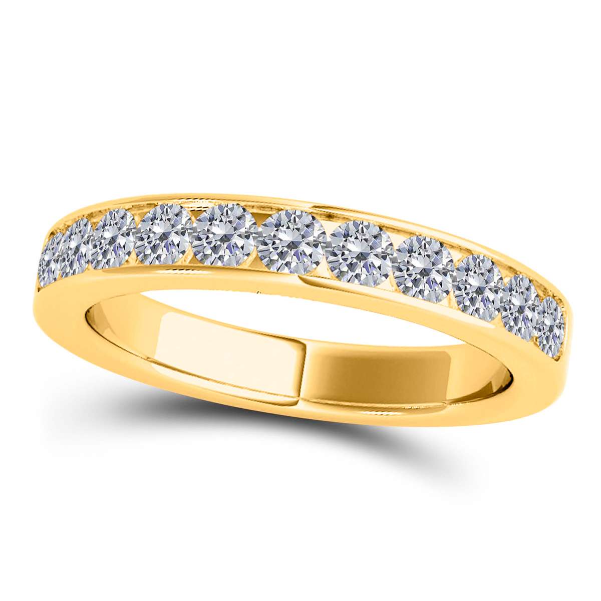 0.55 Carat White Diamond Channel Set Wedding Band For Women in 14K Rose White & Yellow Gold