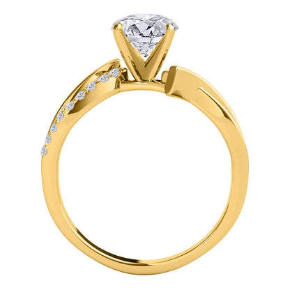 MauliJewels 0.50 Carat Halo Interwined Design Diamond Engagement Ring 4-prong14K Rose Gold |