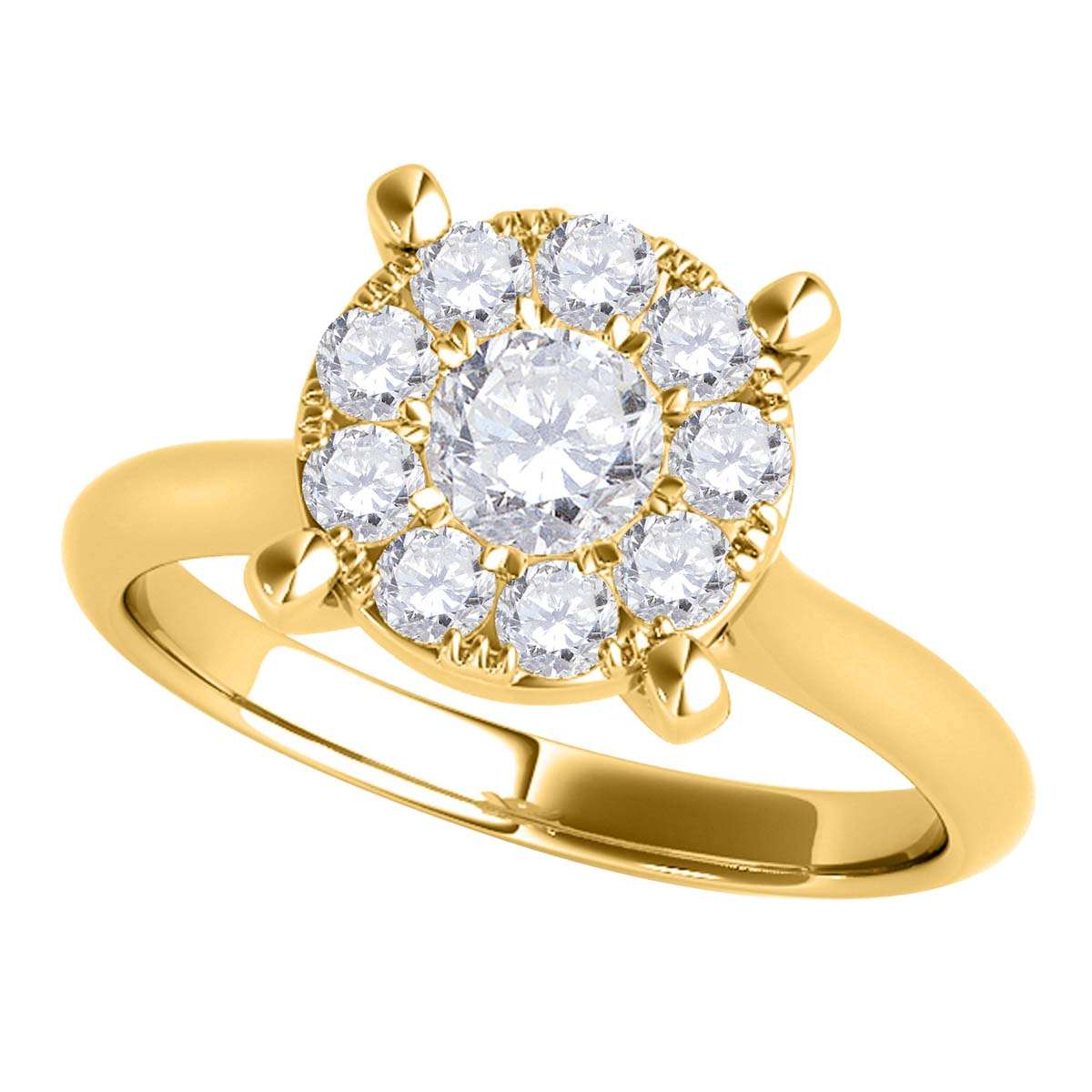 0.30 Carat Brilliant Cut Natural Diamond Engagement Wedding Rings In 10K Rose White & Yellow Gold