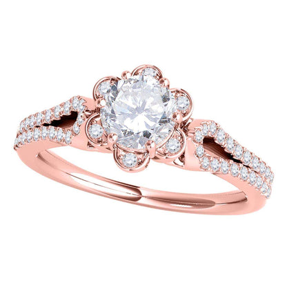 Mauli Jewels 1/2 Carat Wedding Engagement Diamond Ring prong 14K Rose Gold |