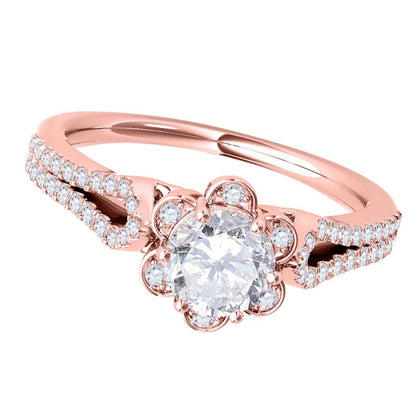 Mauli Jewels 1/2 Carat Wedding Engagement Diamond Ring prong 14K Rose Gold |