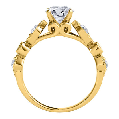 1/2 Carat Natural Diamond Solitaire Engagement Rings For Women in 14K Rose White & Yellow Gold