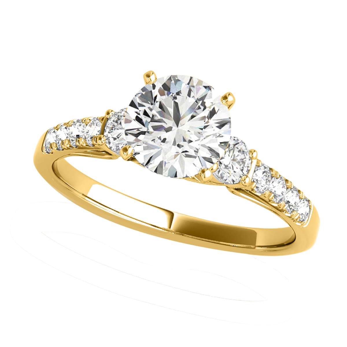 1.00 Carat Natural White Diamond Engagement Wedding Rings In 14K Rose White & Yellow Gold