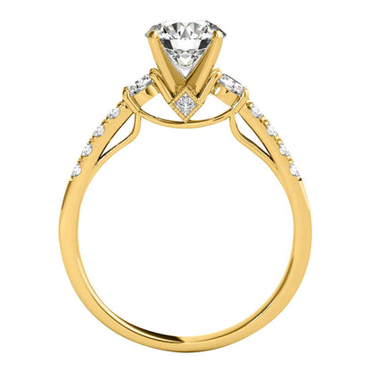 1.25 Carat Bridal Set Natural Diamond Engagement Wedding Rings For Women In 14K Rose White & Yellow Gold