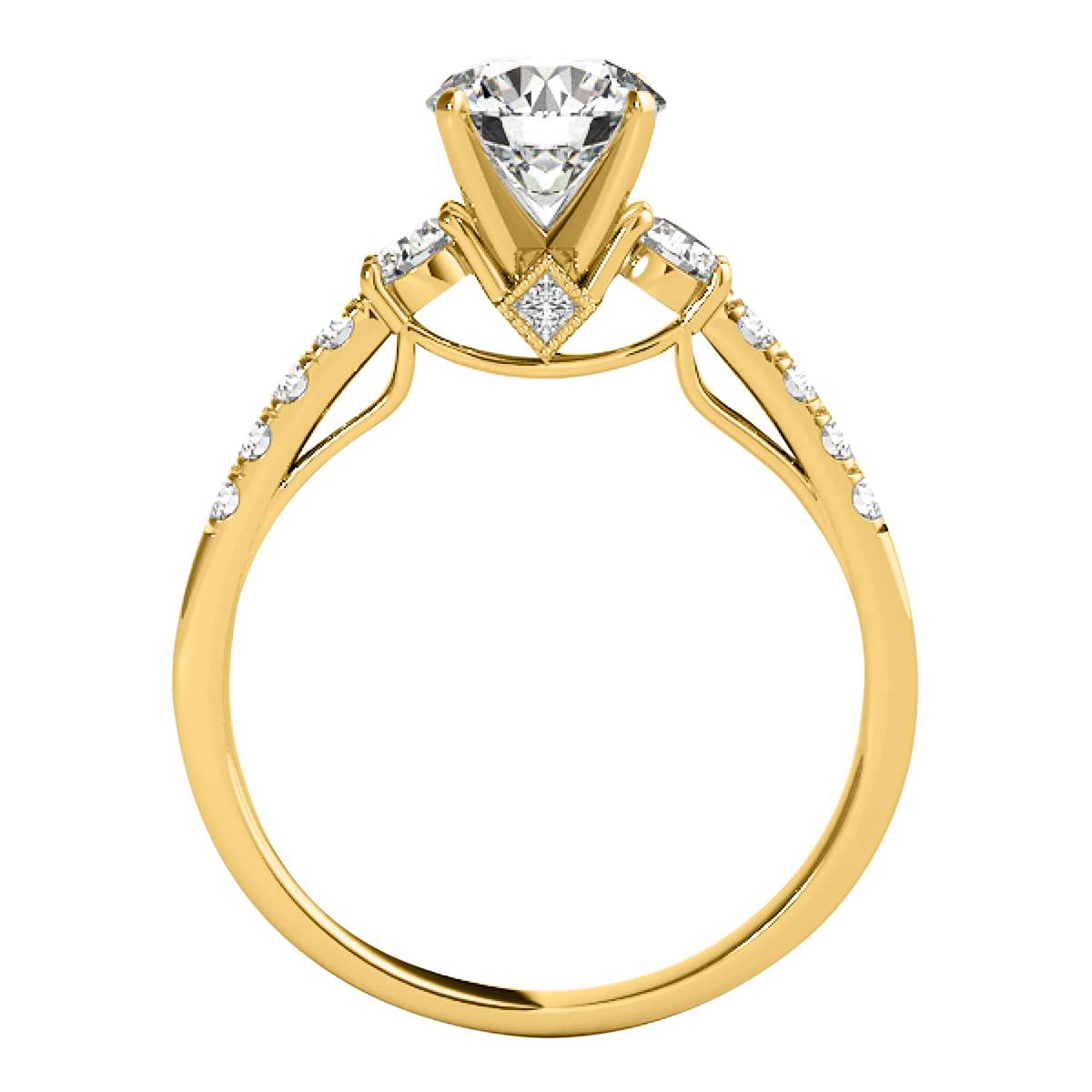 1.00 Carat Natural White Diamond Engagement Wedding Rings In 14K Rose White & Yellow Gold