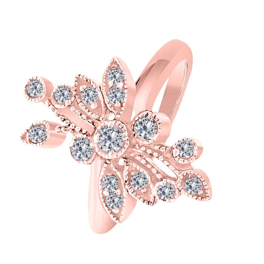 0.35 Carat Natural Diamond Bezel-Set Engagement Ring in 10K Rose, White, or Yellow Gold Mauli Jewels