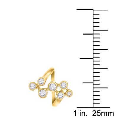 0.75 Carat  Natural Diamond Bezel Set Engagement Wedding Ring In 10K Rose White & Yellow Gold