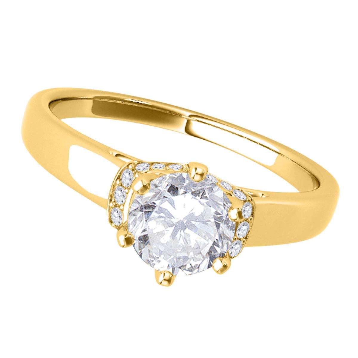 0.70 Carat Diamond Vintage Engagement Rings For Women In 14K Solid Rose White & Yellow Gold