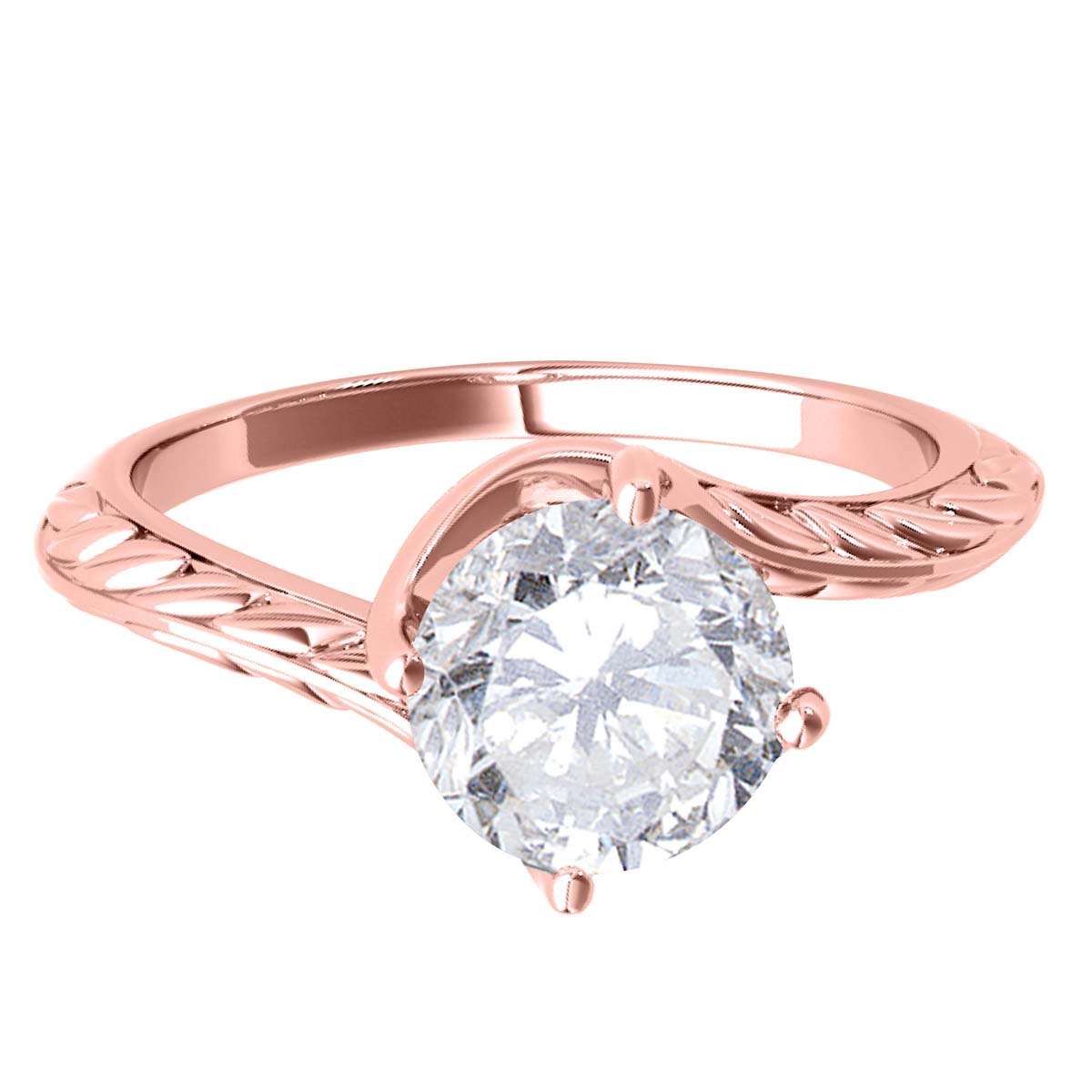 Mauli Jewels 0.35 Carat Sparkling Diamond Art Deco Solitaire Engagement Ring Prong 10K White Yellow Rose Gold