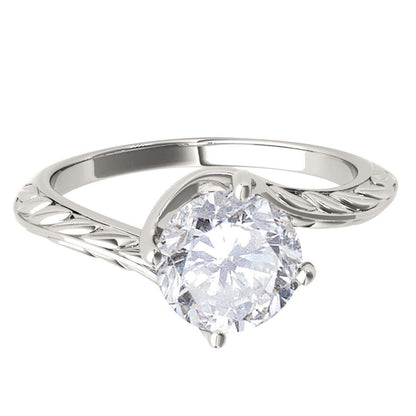 Mauli Jewels 0.35 Carat Sparkling Diamond Art Deco Solitaire Engagement Ring Prong 10K White Yellow Rose Gold