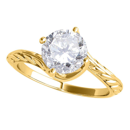 Mauli Jewels 0.35 Carat Sparkling Diamond Art Deco Solitaire Engagement Ring Prong 10K White Yellow Rose Gold