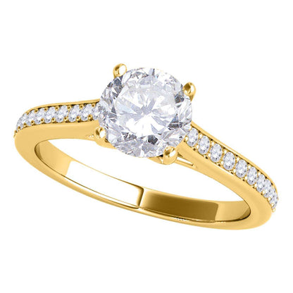 MAULIJEWELS 0.50 Carat Natural Diamond Engagement Rings For Women In 10K Rose White & Yellow Gold