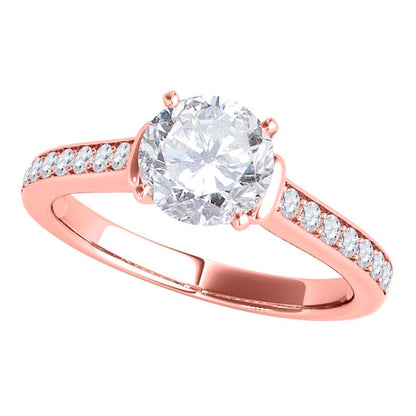 MAULIJEWELS 0.75 Carat Diamond Engagement Wedding Rings For Women In 14K White Yellow & Rose Gold