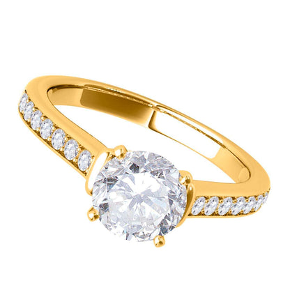 MAULIJEWELS 0.75 Carat Diamond Engagement Wedding Rings For Women In 14K White Yellow & Rose Gold