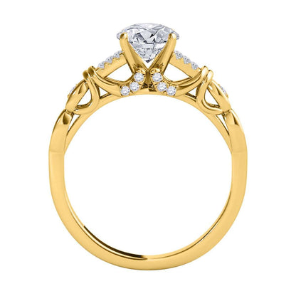 0.75 Carat Brilliant Cut Diamond Engagement Wedding Bridal Set Rings In 14K Solid Rose White & Yellow Gold