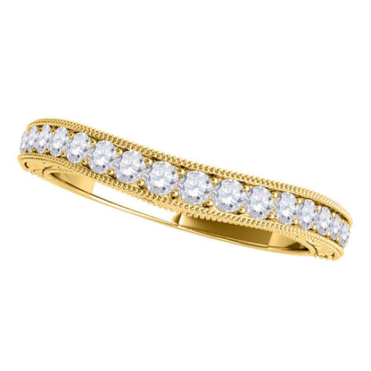 Mauli Jewels 0.25 Carat Natural Diamond Milgrain Wedding Band For Women In 10K Solid Rose White & Yellow Gold Mauli Jewels