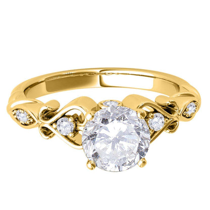 1/2 Carat Brilliant Cut Antique Diamond Engagement Wedding Ring For Women In 14K Rose White & Yellow Gold