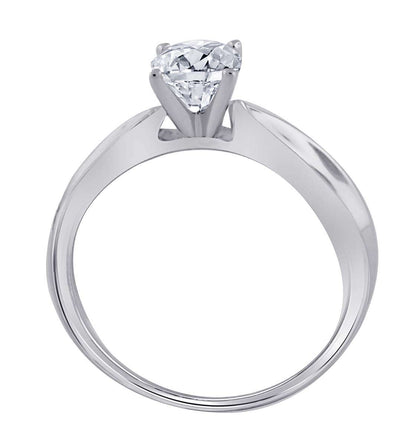 MauliJewels 0.25 Carat Brilliant Cut Diamond Solitaire Wedding Ring Prong-Setting 10K Solid White, Rose & Yellow Gold