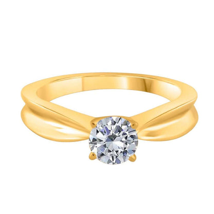 MauliJewels 0.25 Carat Brilliant Cut Diamond Solitaire Wedding Ring Prong-Setting 10K Solid White, Rose & Yellow Gold