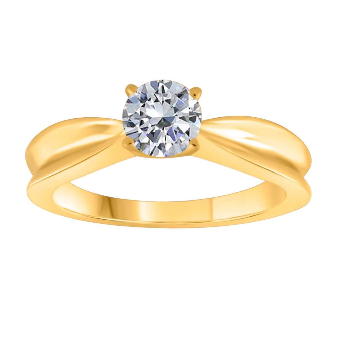 MauliJewels 0.25 Carat Brilliant Cut Diamond Solitaire Wedding Ring Prong-Setting 10K Solid White, Rose & Yellow Gold