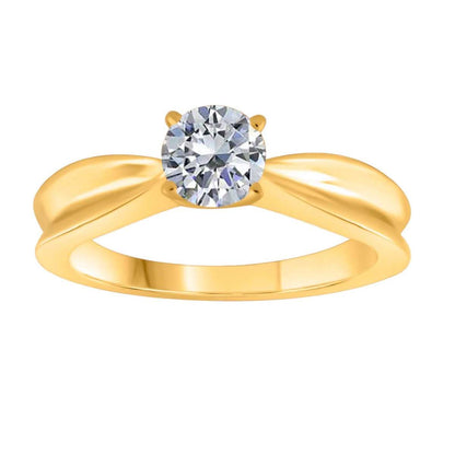 MauliJewels 0.25 Carat Brilliant Cut Diamond Solitaire Wedding Ring Prong-Setting 10K Solid White, Rose & Yellow Gold