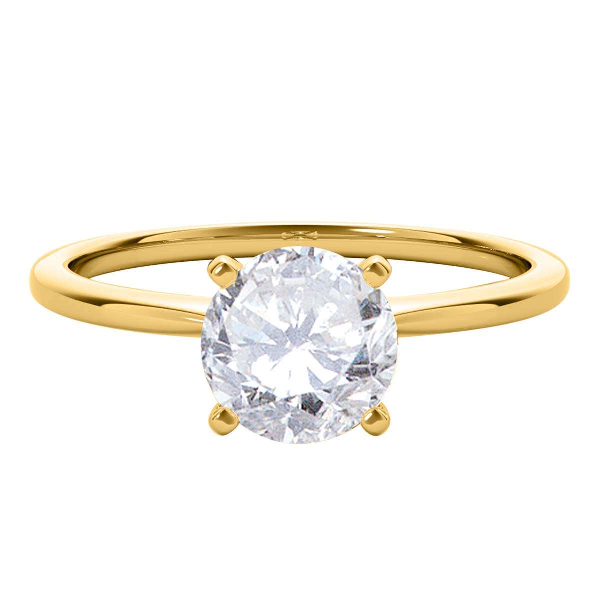 MAULI JEWELS 0.50 Carat Brilliant Cut Diamond Prong Set Classic Solitaire Ring In 10K Solid White Rose Yellow Gold,