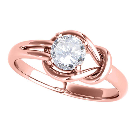 MAULI JEWELS 0.50 Carat Diamond Love Knot  Wedding Engagement Ring In10K Solid Rose  White Yellow Gold Mauli Jewels