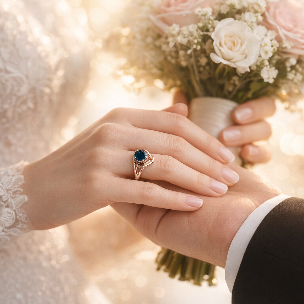 MauliJewels 1.00 Carat Natural Blue Diamond Engagement Ring for Women | Round Blue Diamond Solitaire | 14K White Gold, Rose Gold, Yellow Gold | Statement Bridal Ring - Mauli Jewels