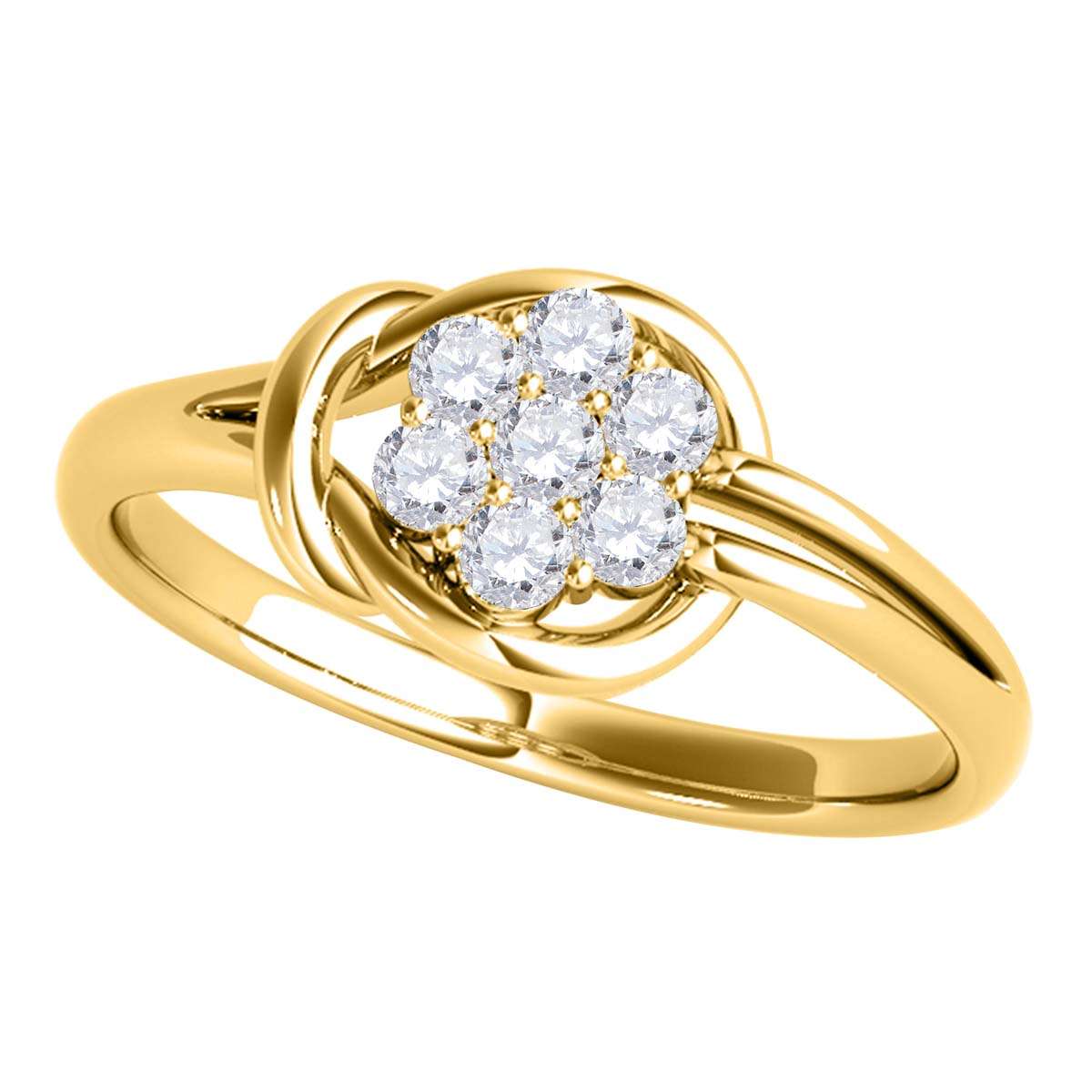 MAULI JEWELS 1/4 Carat Round White Seven Stone Diamond Engagement Ring In 14K Solid Rose White Yellow Gold