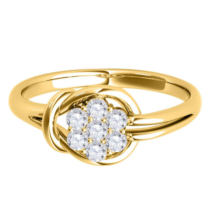 MAULI JEWELS 1/4 Carat Round White Seven Stone Diamond Engagement Ring In 14K Solid Rose White Yellow Gold