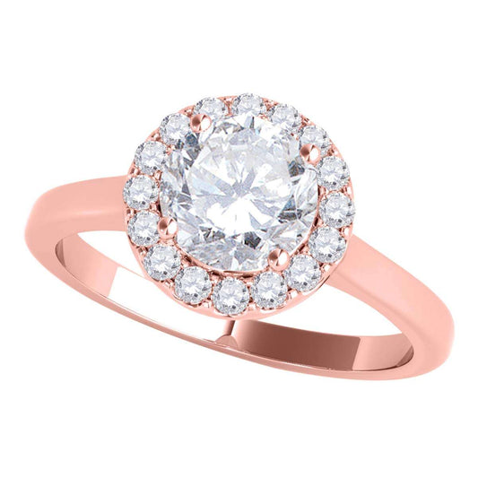Mauli Jewels 0.75 Carat Natural Diamond Halo Engagement Ring – 14K Rose, White, or Yellow Gold Mauli Jewels