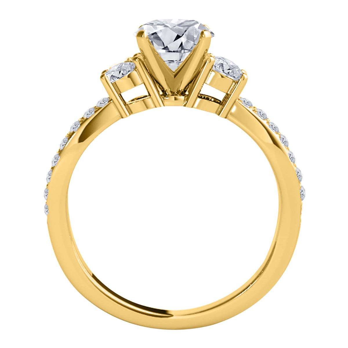 1.0 Carat Natural Diamond Split Shank Engagement Wedding Rings For Women (I-J,I2-I3)  In 14K Gold