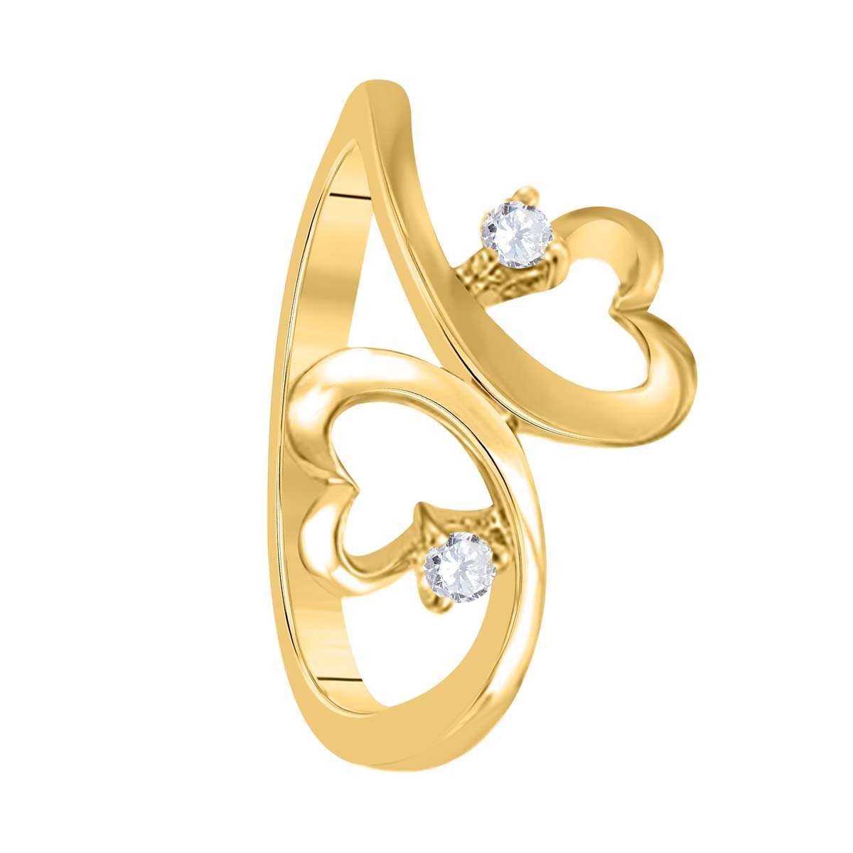 MAULI JEWELS 0.10 Carat Natural White Diamond Heart Shape Rings In 10K White Rose Yellow Gold |