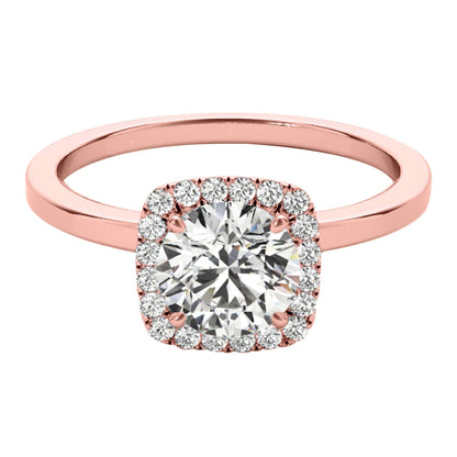 1.15 Carat Moissanite & Halo Diamond Solitaire Engagement Ring in 14K White, Rose, or Yellow Gold | Mauli Jewels Mauli Jewels