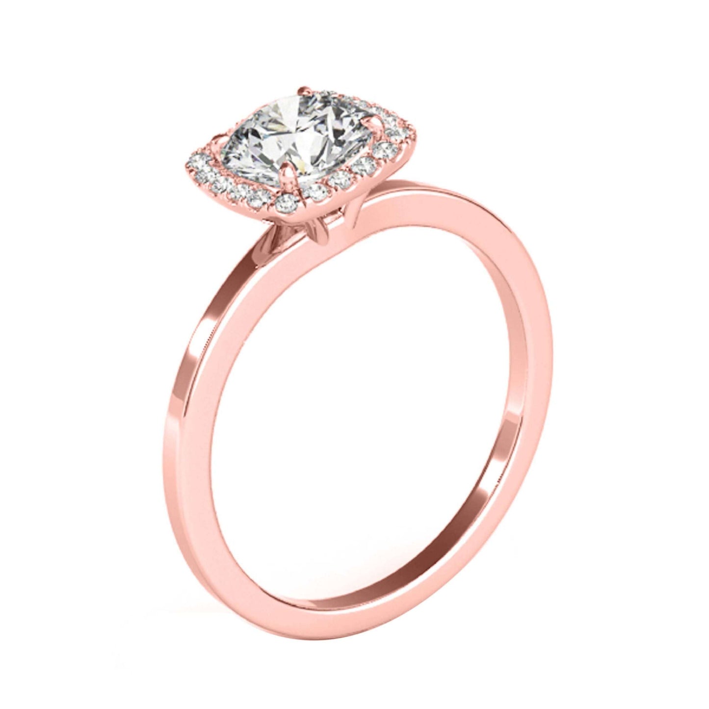 1.15 Carat Moissanite & Halo Diamond Solitaire Engagement Ring in 14K White, Rose, or Yellow Gold | Mauli Jewels Mauli Jewels