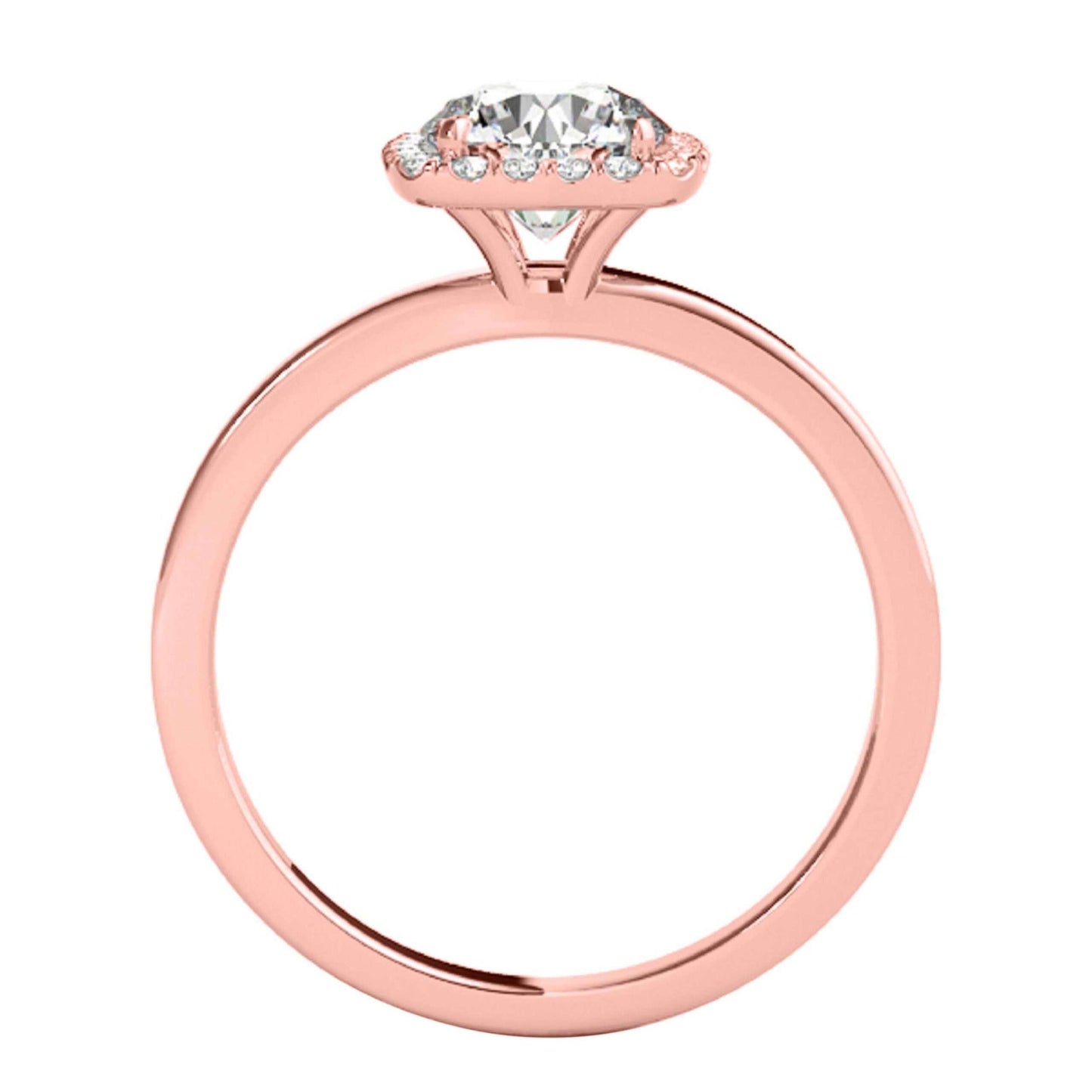 1.15 Carat Moissanite & Halo Diamond Solitaire Engagement Ring in 14K White, Rose, or Yellow Gold | Mauli Jewels Mauli Jewels