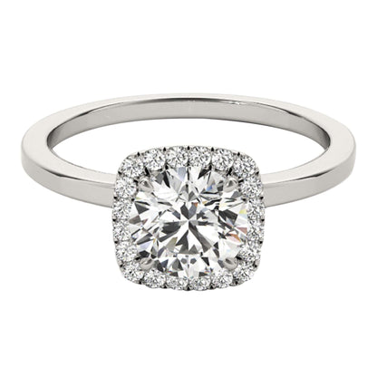 MAULI JEWELS 1.15 Carat Moissanite & Halo Round White Diamond Engagement Solitaire Ring In 14K Solid White Rose Yellow Gold