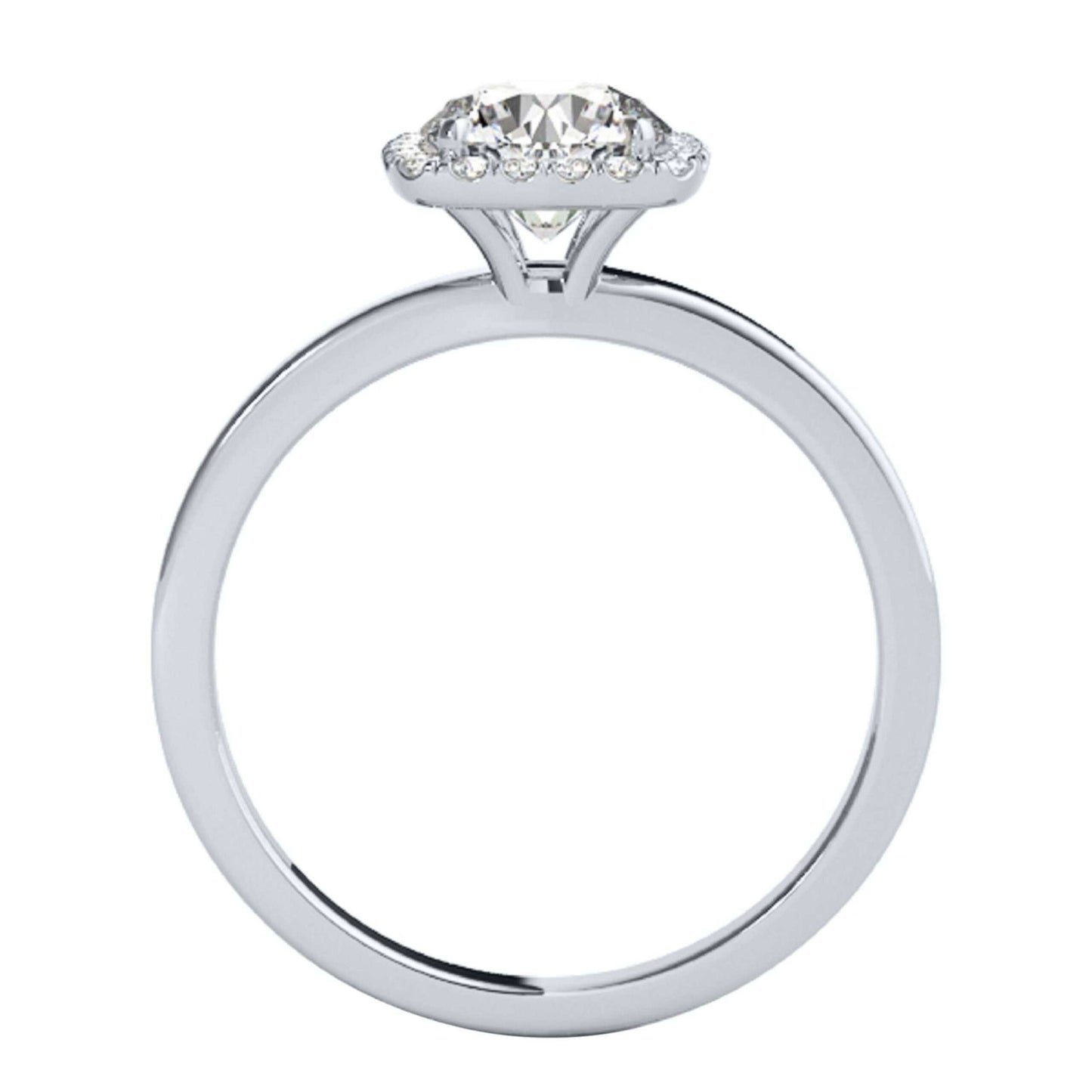 MAULI JEWELS 1.15 Carat Moissanite & Halo Round White Diamond Engagement Solitaire Ring In 14K Solid White Rose Yellow Gold