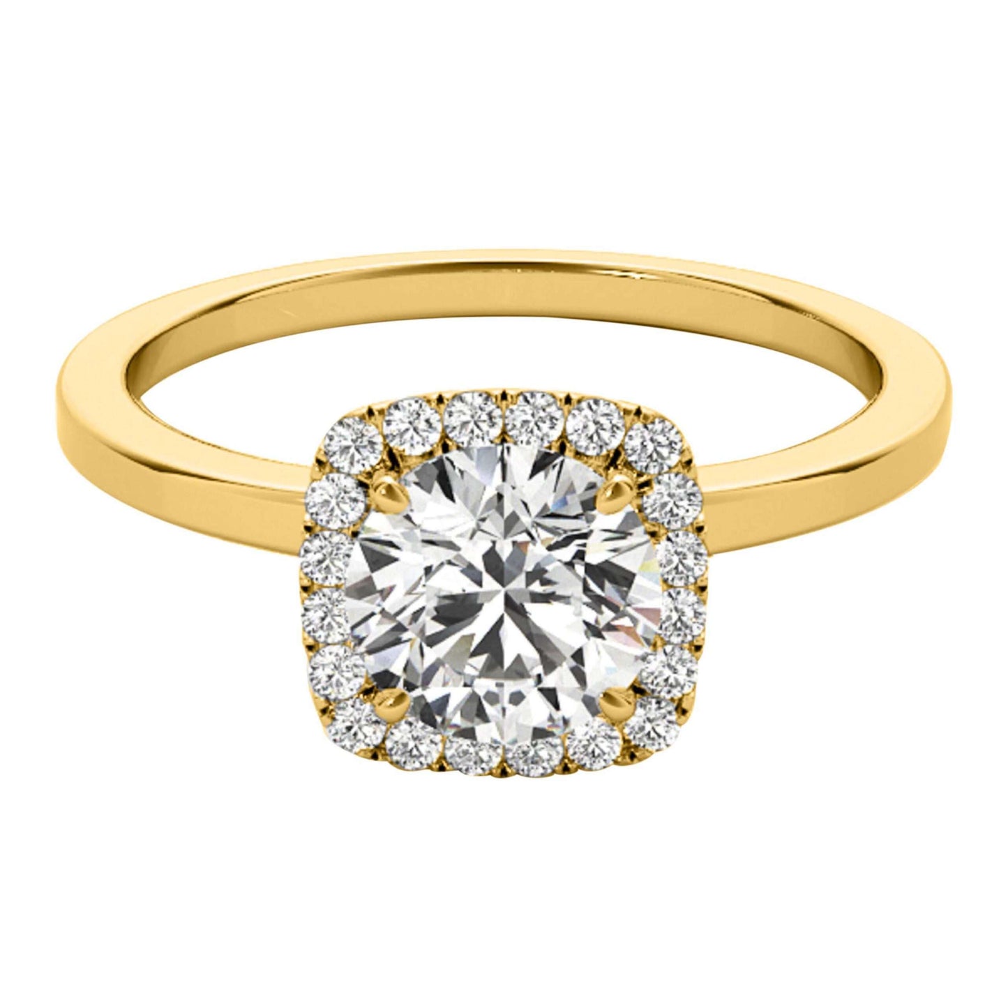 1.15 Carat Moissanite & Halo Diamond Solitaire Engagement Ring in 14K White, Rose, or Yellow Gold | Mauli Jewels Mauli Jewels