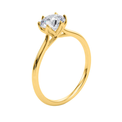 MAULI JEWELS 2.00 Carat White Moissanite Brilliant Round Cut Stone Solitaire Engagement Rings In 14K Solid Rose White & Yellow Gold