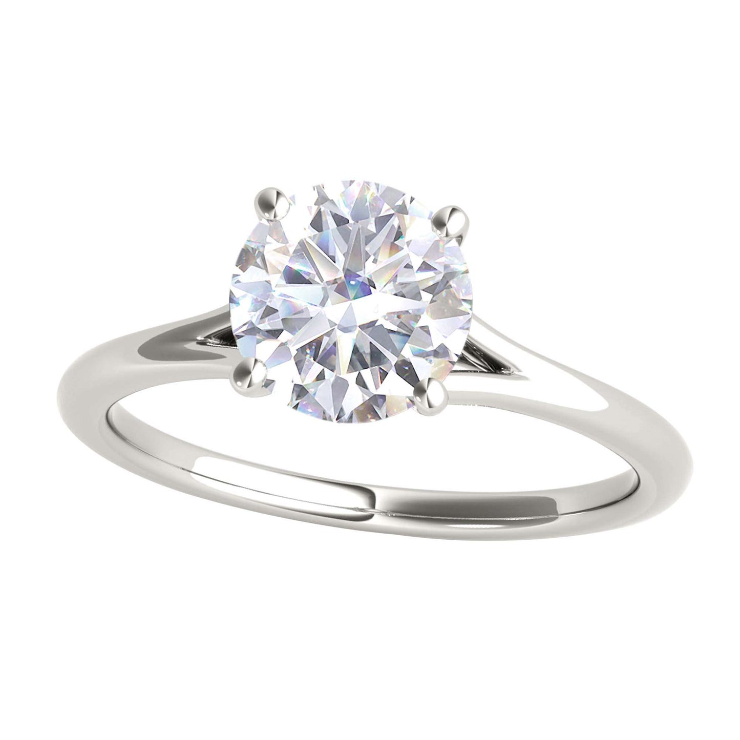 MAULI JEWELS 1.50 Carat Diamond (G-H/ VS1) Moissanite Solitaire Engagement Ring In 14K Solid Rose White & Yellow Gold