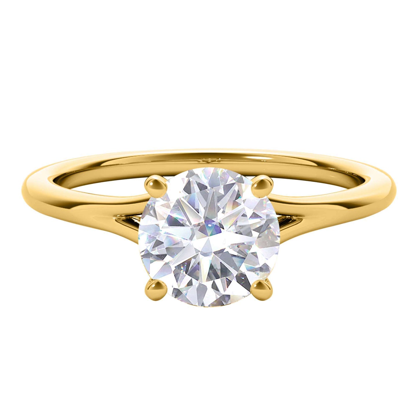 MAULI JEWELS 1.50 Carat Diamond (G-H/ VS1) Moissanite Solitaire Engagement Ring In 14K Solid Rose White & Yellow Gold