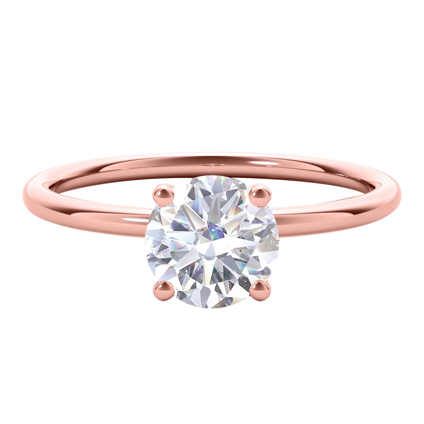 MAULI JEWELS 1.50 Carat Moissanite Diamond Engagement Ring In 14K Solid Rose White Yellow Gold